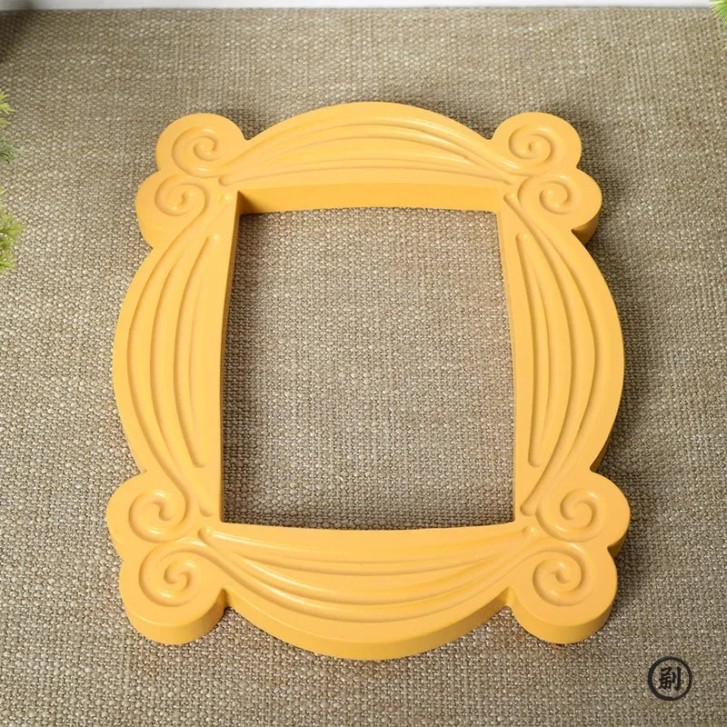 Yellow Door Shape Photo Frame – Handmade Collectible Cartoon Home Decor, Cosplay Prop, Wall Hanging Display