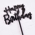 10 Pcs 1 Set Acrylic Happy Birthday Cake Topper Gold Silver Simple Design Kids Birthday Party Cake Toppers Dessert Decoration