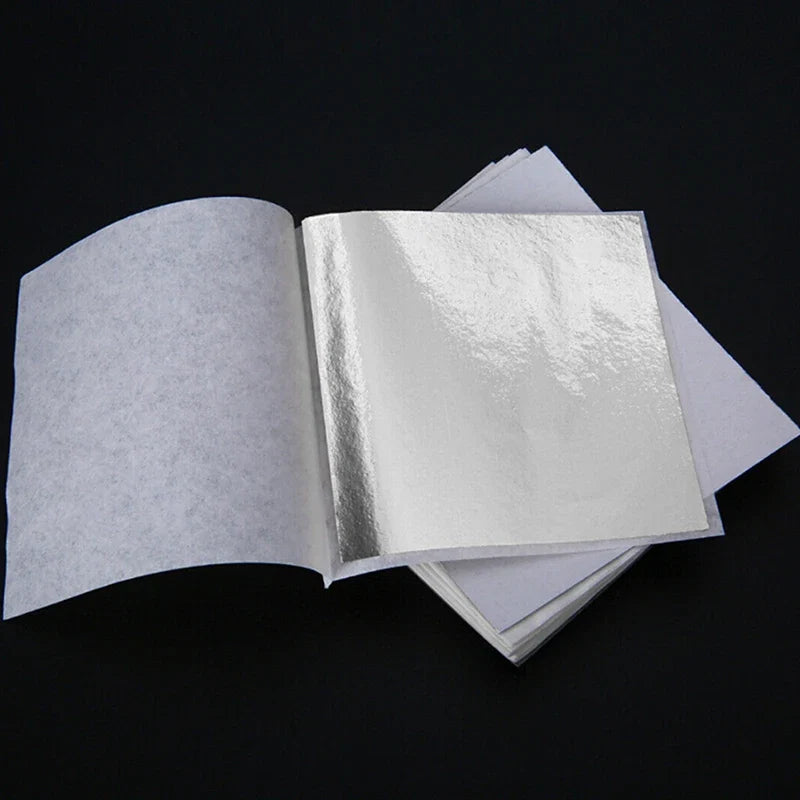 100 Sheets Pure 24K Gold Foil Leaf | For Food Decorations, Gilding, and DIY Crafts