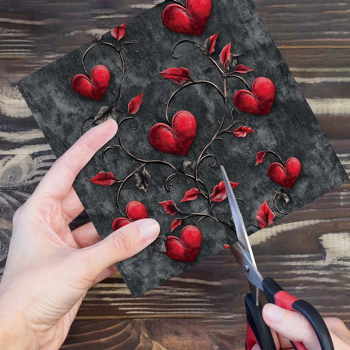 12pcs Gothic Love Themes Decor Paper | Valentine's Day Gift Wrapping & Scrapbooking Supplies