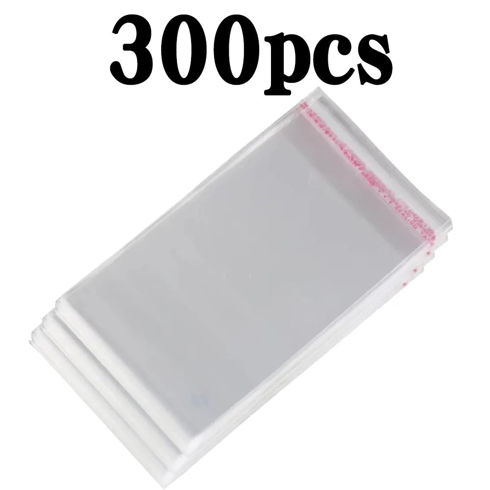100Pcs Transparent Self-sealing Jewelry Accessories Candy OPP Self-adhesive Bag Packaging Resealable Gift Cookie Packaging Bag