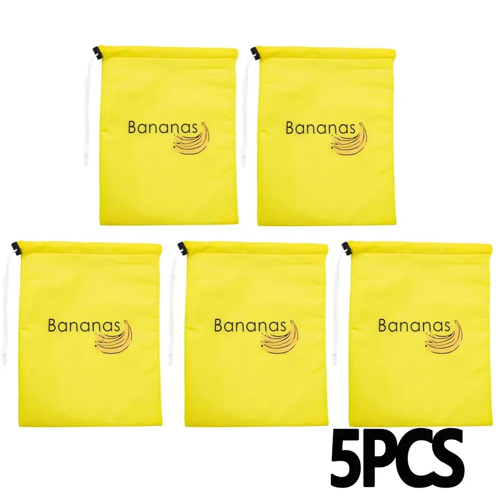 1/2/3/5pcs Yellow Banana Storage Bags Lettuce Storage Bag Prevents Odor 2 Weeks Fresh-keep Bundle Insulated Aluminum Film Bags