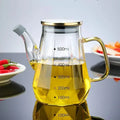 JUSTINLAU High Borosilicate Glass Oil Pots Diamond Oil Bottle with Scale Kitchen Soy Sauce Vinegar Condiment Storage Container