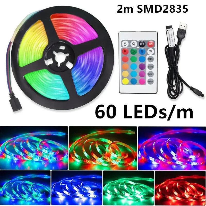 USB LED Strip Lights 2m | RGB Remote Controlled Backlight