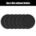 6/7 Pcs Silicone Drink Coasters with Holder Heat Resistant Cup Dish Drying Mat Tabletop Protection Non-Slip Coasters for Drinks