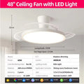 Modern Invisible LED Ceiling Fan Lights DC motor Large Air Volume 4 folding blades Lamps for Living room Bedroom Dining room