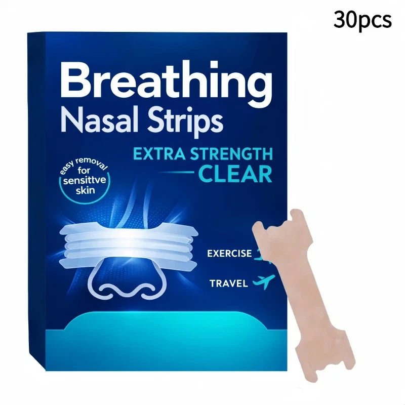 Breathable Sports Nose Strips | 30 Pack for Better Breathing and Restful Sleep