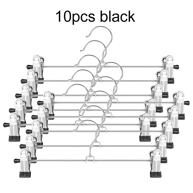 5~20pcs Metal Pants Racks Wind Proof Multi-purpose Skirt Racks for Clothes Drying Trousers Wardrobe Clip Anti-slip Black TMZ