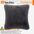 OTAUTAU Top Soft Fuffy Faux Bunny Fur Throw Pillow Case Sofa Couch Cushion Pillows Cover No Filler Baby Pet Bed ZT2TM1T