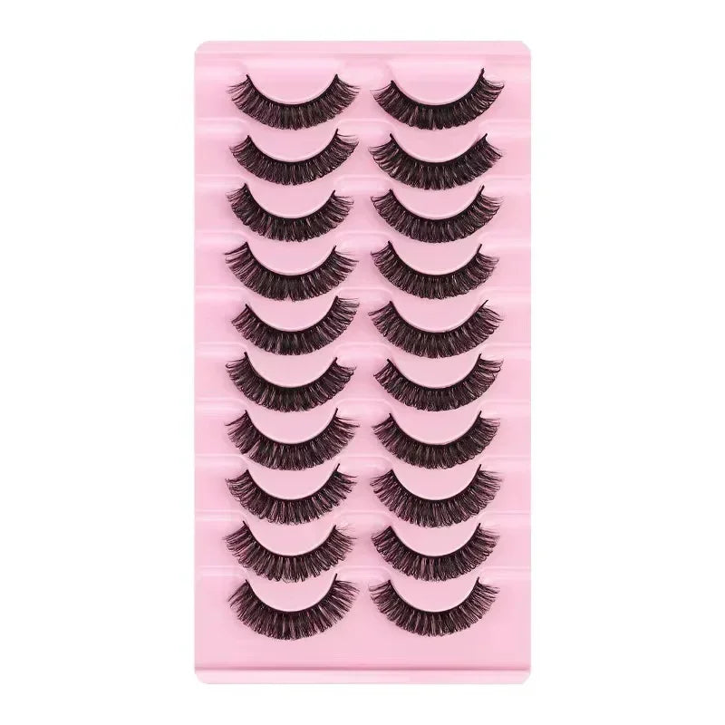 10Pairs 3D Mink Lashes Russian Strip Lash | Dramatic False Eyelashes for Full Volume Look