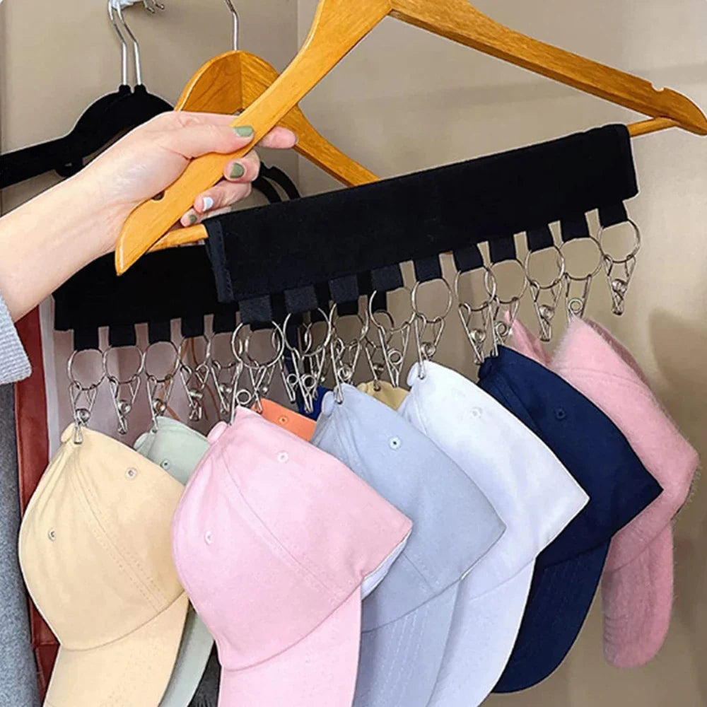 10-Clip Multifunctional Coat And Hat Clip Self-Adhesive Portable Home Perforation-Free Velcro Storage Clothes