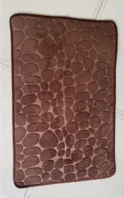 Foot Mat Coral Fleece Floor Mat Household Memory Foam Embroidered Bathroom Thickened Absorbent Floor Mat Door