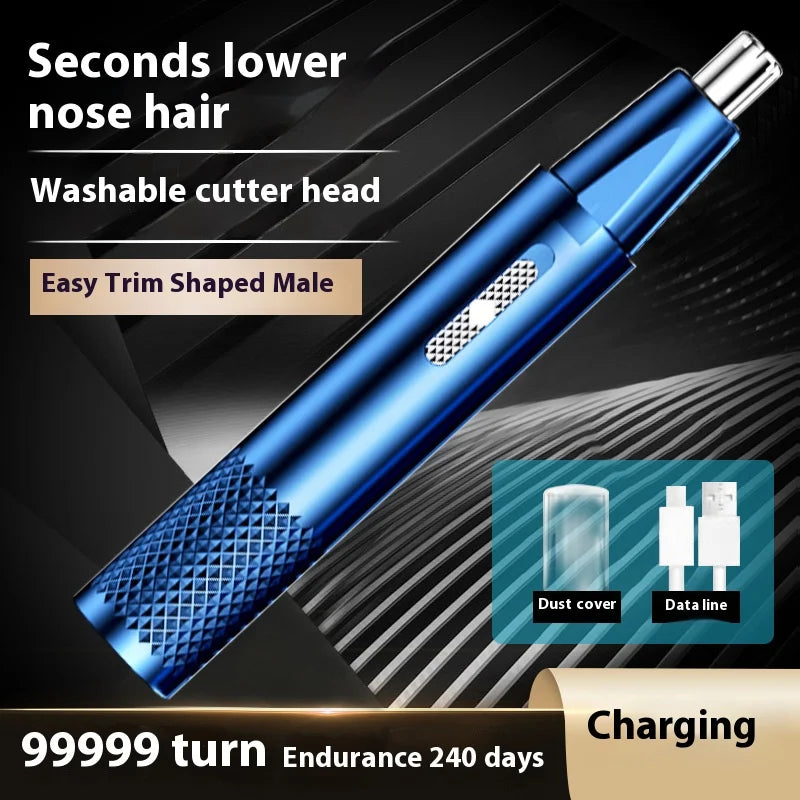 1pcProfessional Nose Hair Trimmer - Compact & Portable,USB Rechargeable Gentle on SkinWaterproof Blades for Easy Cleaning