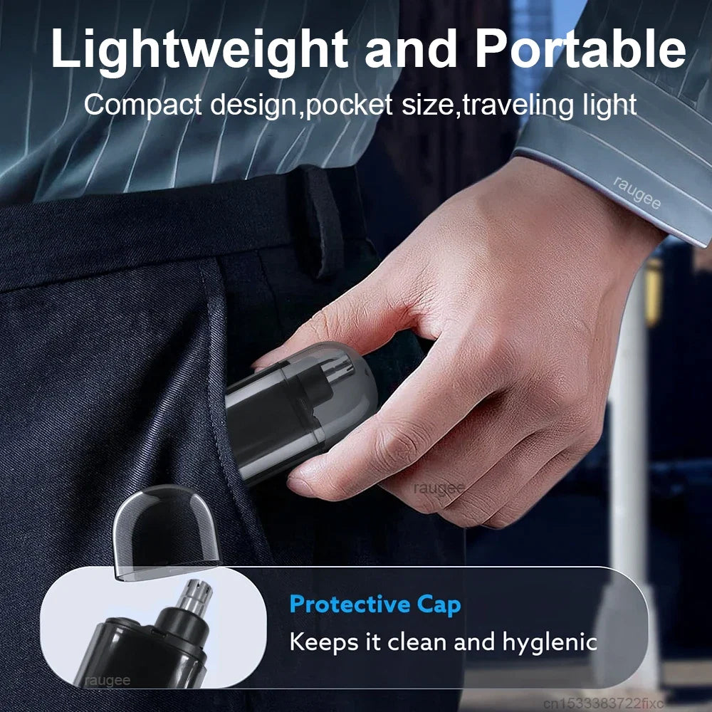 Electric Nose Hair Trimmer 2in1 Ear and Nose Hair Remover Rechargeable Painless Portable Mini Nose Hair Trimmer Clipper for Men