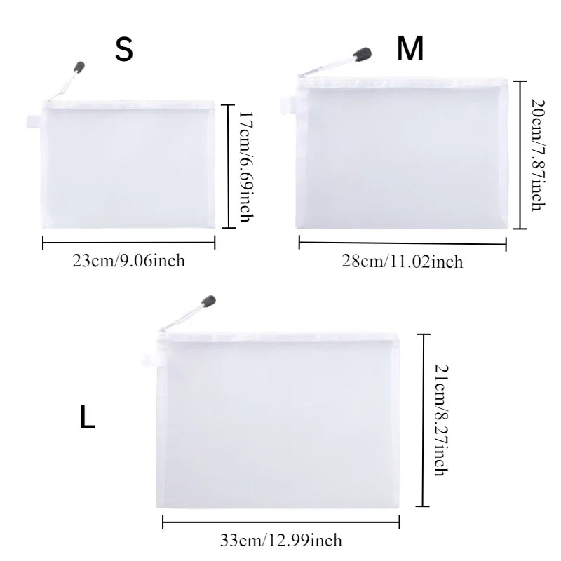 1/3pcs Nylon Mesh Zipper File Pouch Block Puzzle Toys Dispenser Organizer Transparent Organizational Organizer