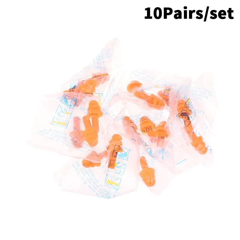 10 Pairs Silicone Anti-Noise Earplugs for Sleep Work Travel | Noise-Canceling Hearing Protection