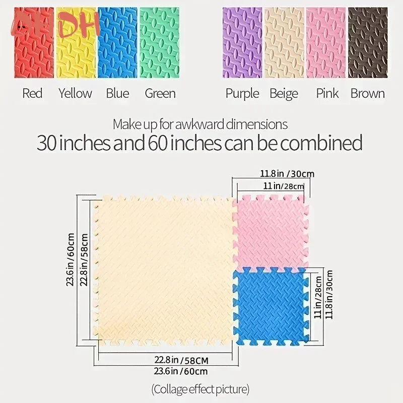 16PCS 30x30cm EVA Puzzle Mat – Thick Baby Play Mat for Kids, Non-Slip & Waterproof Crawling Floor Tiles, Interlocking Foam Rug