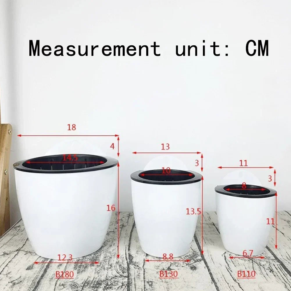 Wall-Mounted Plastic Potted Plant Flowerpot Creative Automatic Water-Absorbing Wall Hanging Home Flower Pot Wall Decoration