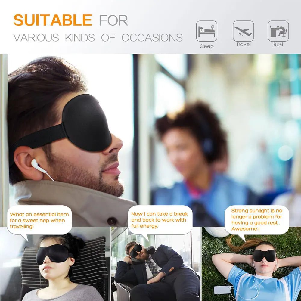 3D Breathable Sleep Mask | Light Blocking Eye Cover for Travel
