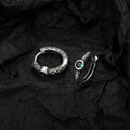 Unisex S925 Sterling Silver Vintage Thai Earrings with Green Zircon | Unique Jewelry Gift Accessory