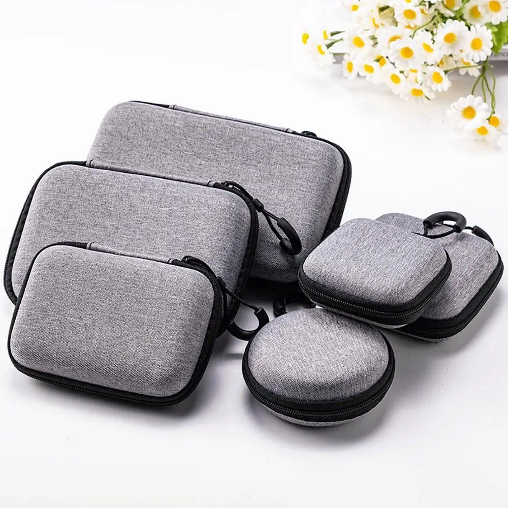 1Pcs Mini EVA Storage Bag Pouch Carrying Bag Zipper Earphone Case For Airpod Earphone/Phone/Charging Cable Digital Accessories