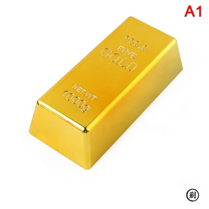 Fake Gold Bar Plastic Golden Paperweight Home Decor Bullion Simulation Decoration Crafts Creative Brick Toy Shop