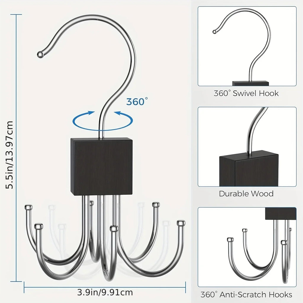 1/2 Piece Multifunctional Hook, Multi Claw Bag Storage Hook, Tie Metal Storage Suitable for Scarves, Belts, Home Storage