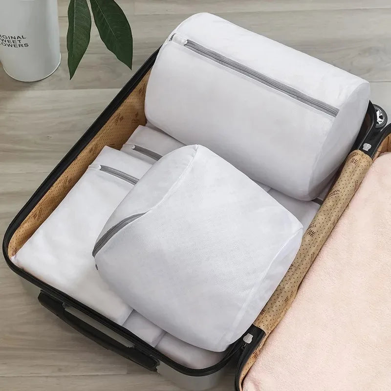 1/2pcs Versatile Shoe Washing Bag Durable Mesh Laundry Bag for Sneakers Running Shoes Socks Bras with Zipper Closure