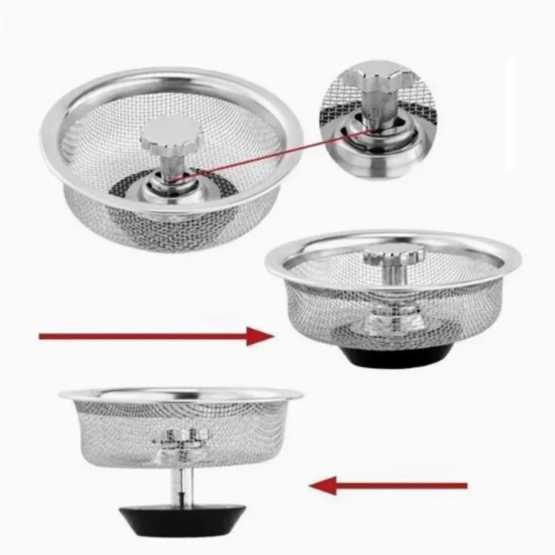 1PCS Kitchen Sink Filter Mesh Sewer Strainers Stainless Steel Bathroom Floor Drains Catcher Waste Drain Hole Filter Screen
