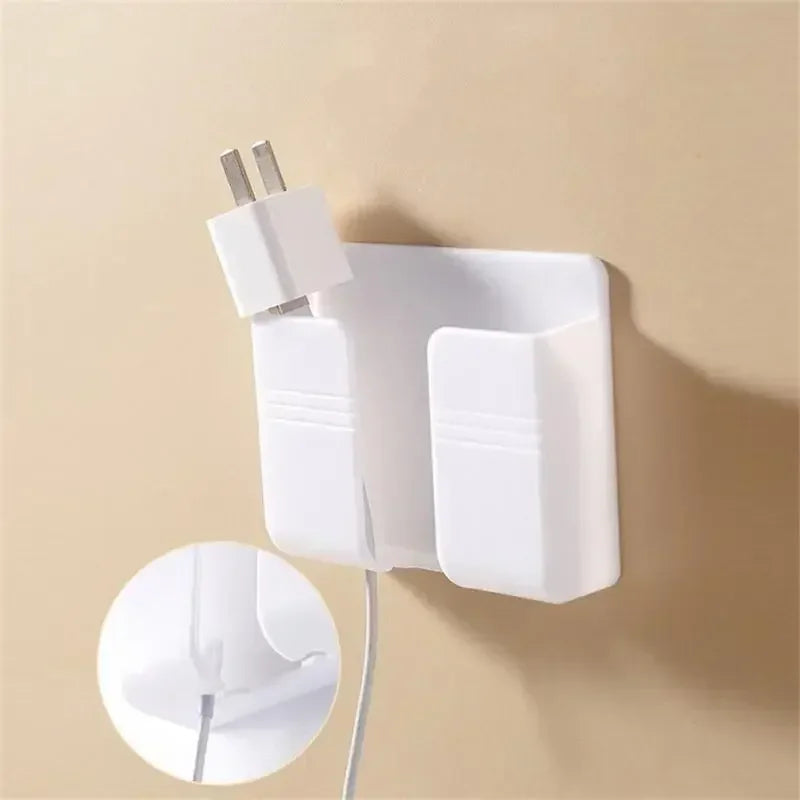 Wall Mount Phone Holder Socket Sticky Stand for iPhone Samsung All Smartphones Charging Holder for Home Kitchen Bathroom