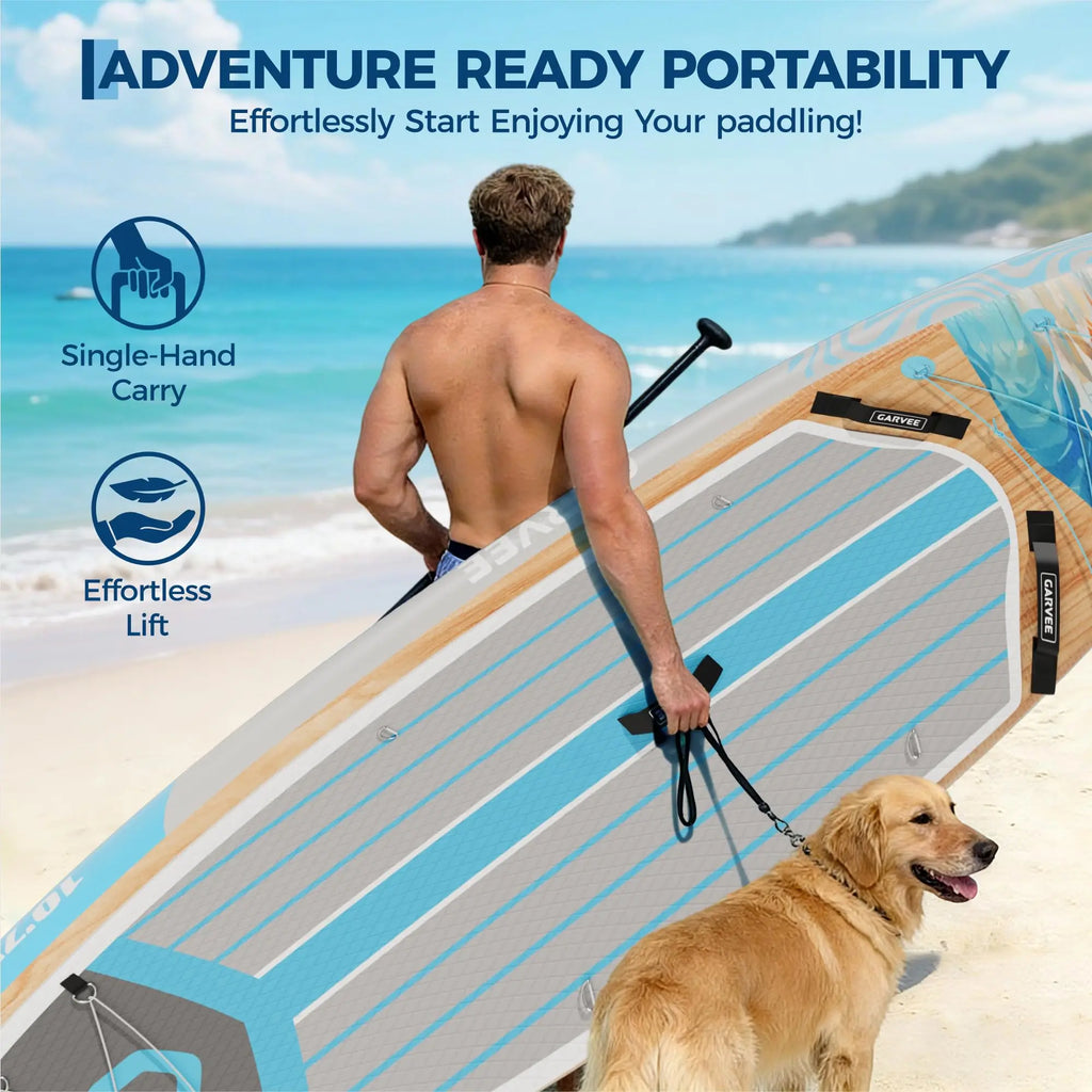 10.6 Ft Inflatable Stand Up Paddle Board 450LBS Capacity Wide SUP With Premium Accessories Camera Mount Non-Slip Deck Backpack