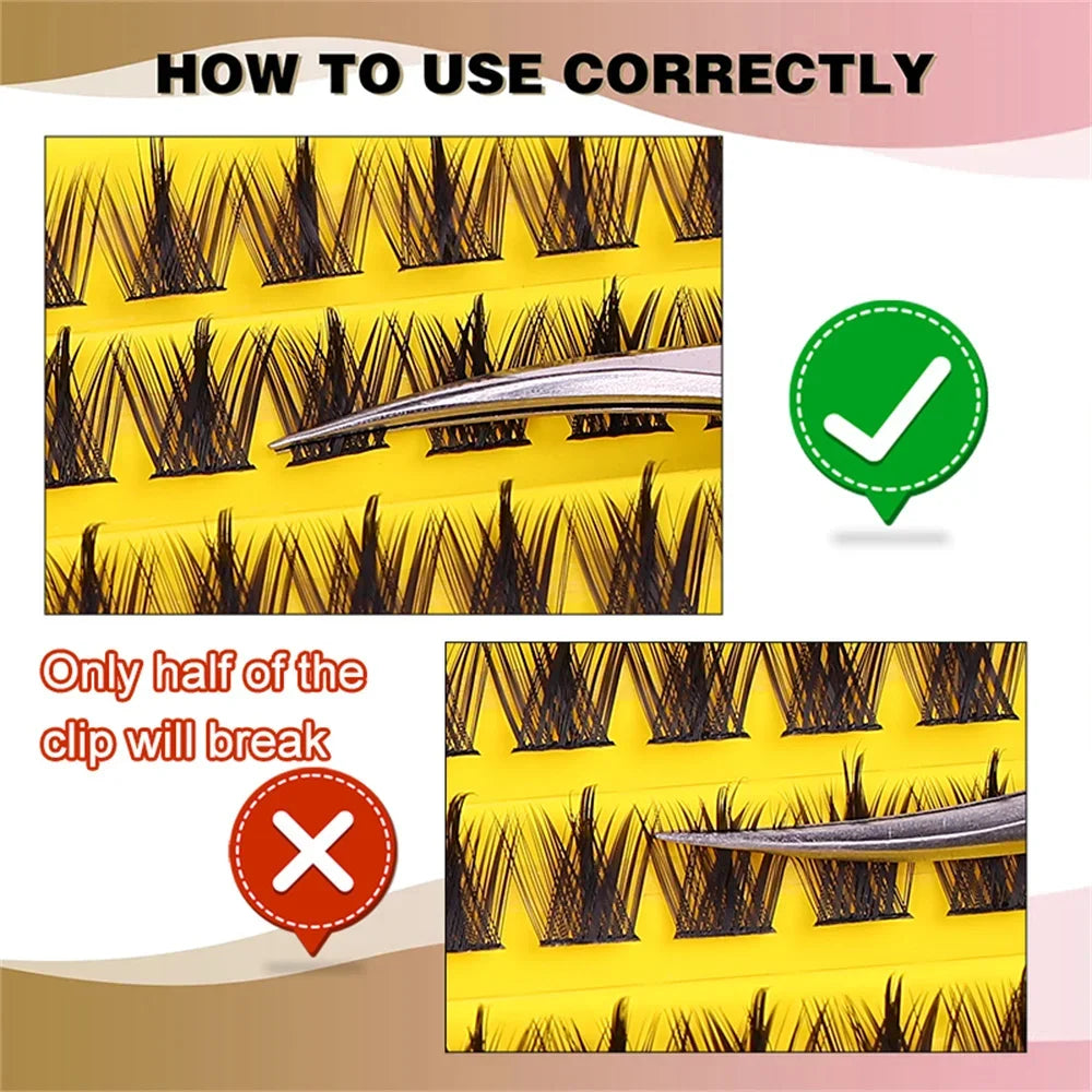 120 Pcs Eyelash Clusters | DIY Natural Wispy Lashes for Home Use