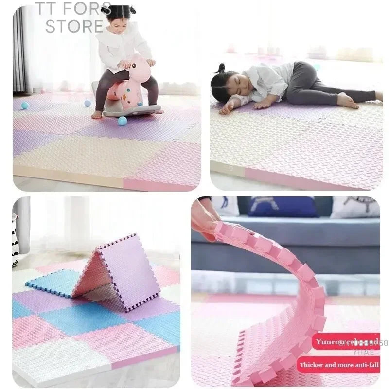 30*30cm Thick Baby Mat EVA Leaf Pattern Fitness Floor Mat Yoga Fitness Non-slip Interlocking Carpet Room Decorative Floor Tile