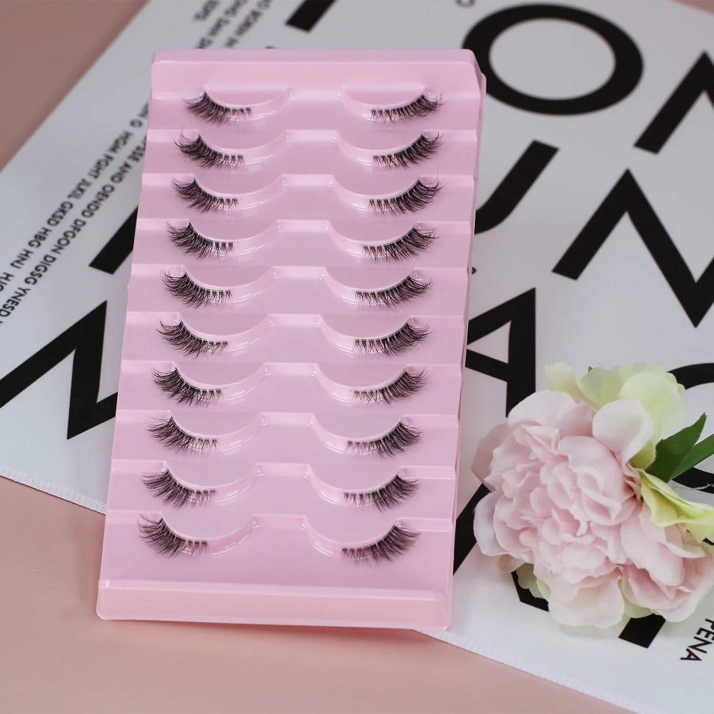 Wispy Half Eyelashes 10mm Natural Cat Eye Look | 20 Pairs DIY Strip Lashes