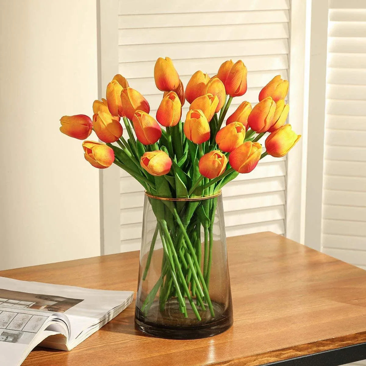 5/10PCS Artificial Flowers Real Touch Tulip Scrapbook Vase Home Room Decora Wedding Garden Arch Garland Brial Bouquet Diy Gifts