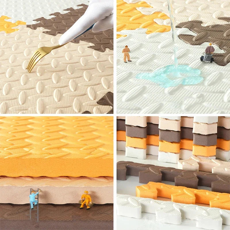 30*30cm Thick Baby Mat EVA Leaf Pattern Fitness Floor Mat Yoga Fitness Non-slip Interlocking Carpet Room Decorative Floor Tile