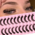 10 Pairs Russian Strip Lashes DD Curl | Fluffy Wispy Faux Mink Lashes Pack