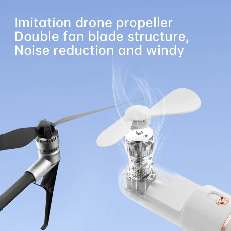 Mini Handheld Fan Pocket Fan Foldable Storage Ultra Long Battery Life 3-speed High Wind Outdoor Portable USB Charging Fan