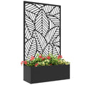 Outdoor Privacy Screen with Raised Graden Bed, Metal Frame