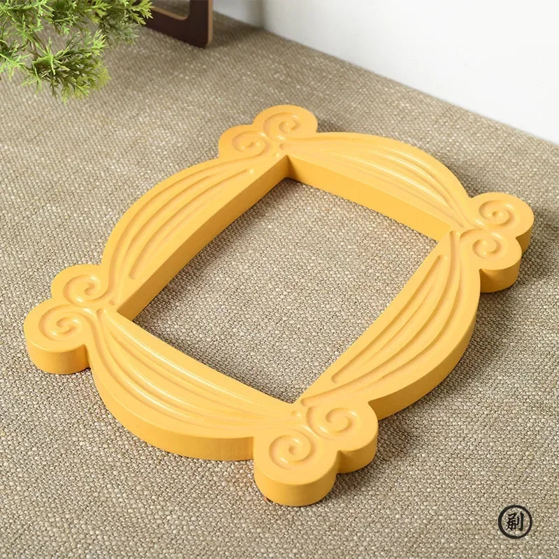 Yellow Door Shape Photo Frame – Handmade Collectible Cartoon Home Decor, Cosplay Prop, Wall Hanging Display