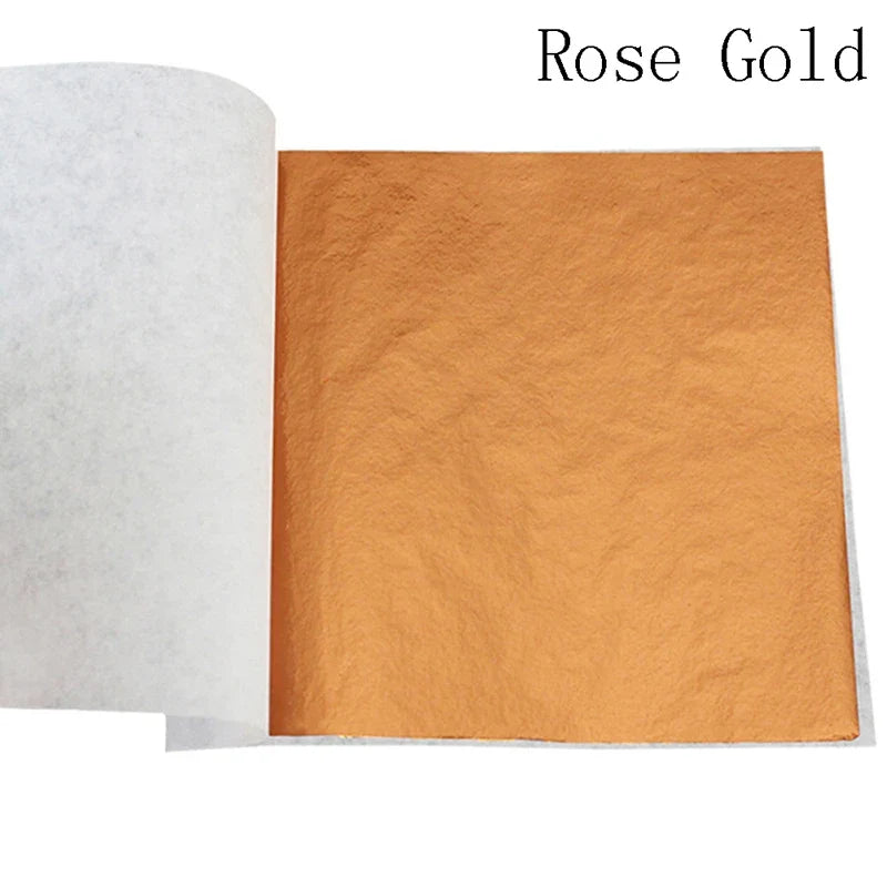 100 Sheets Pure 24K Gold Foil Leaf | For Food Decorations, Gilding, and DIY Crafts
