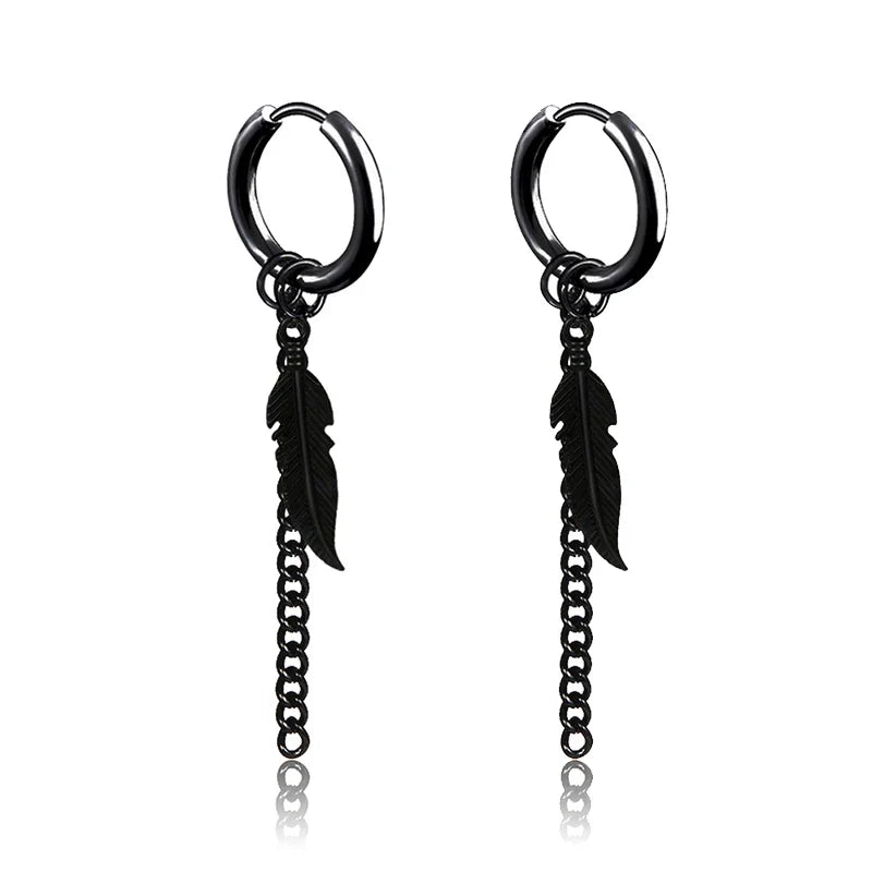 Punk Stainless Steel Stud Earrings Set | Unisex Hip Hop Piercing Jewelry