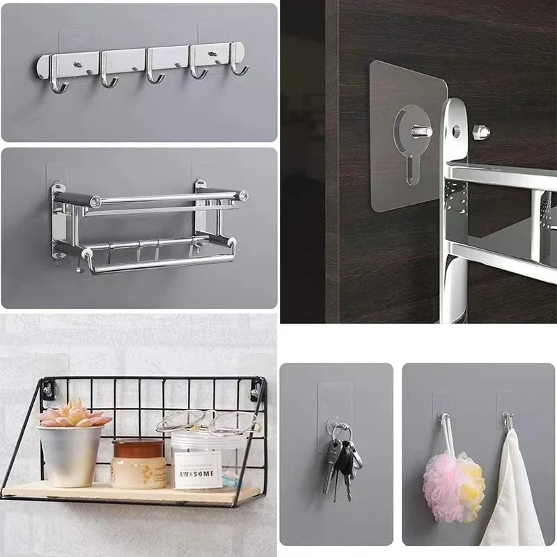 10 Pcs Punch-Free Screw Stickers Wall Picture Non-Marking Hook Invisible Traceless Picture Hanging Kitchen Bathroom Hanger Hook