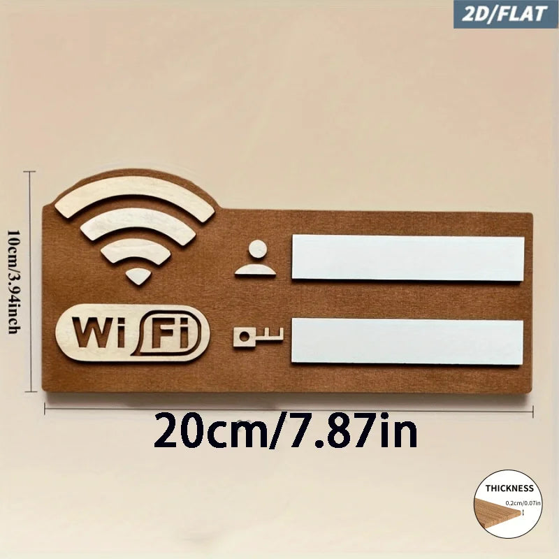2D Wooden WiFi Password Sign with Erasable Board & Marker, Summer Home/Office/ Airbnb Guest Room Decor for Easy WiFi Access