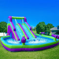 Inflatable Double Water Slide   Grade Inflatable Water Slide with  Pool for Adults and Kids Includes Blower Outdoor Water Play
