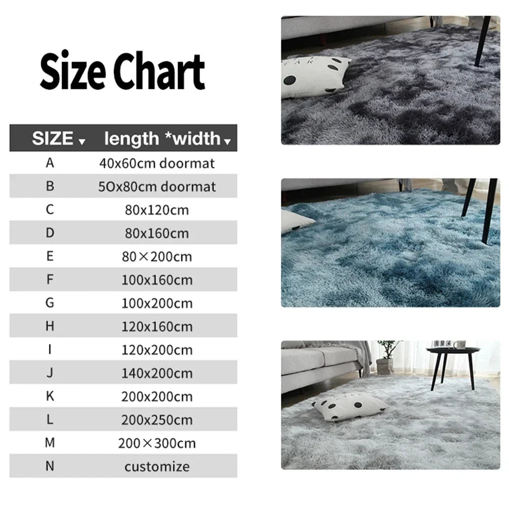Fluffy  Carpet Living Room Plush Lounge Rug in The Bedroom Floor Mat Soft Velvet Carpets For Children Kids Decoration  ﻿