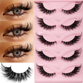 5 Pairs Cat Eye Lashes Fake Eyelashes | Natural Long Manga Winged End Lashes