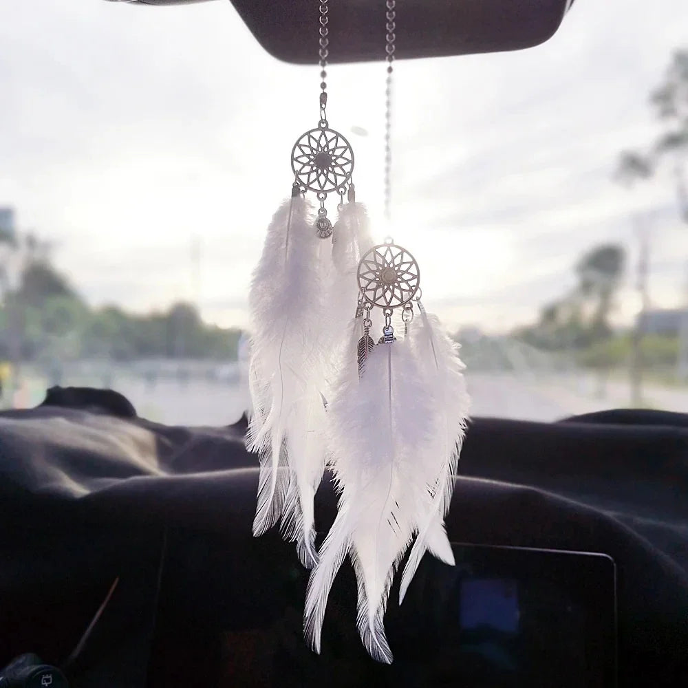 1/2pcs Car Interior Accessories Dream Catcher Multi Color Car Interior Rearview Mirror Hangings Lucky Car Ornament Decor