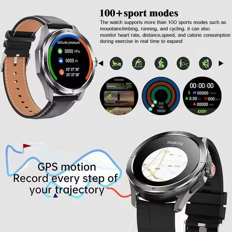 Original S4 Ultra Smart Watch Men  AMOLED Outdoor Sport NFC GPS Track Heart Rate Waterproof Bluetooth Call Smart watch 2025 New