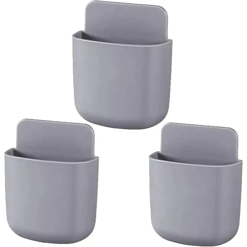 2PCS Wall Mounted Storage Box Household Living Room Conditioner Remote Control Bedside Phone Storage Holder Organizer Box1p2026